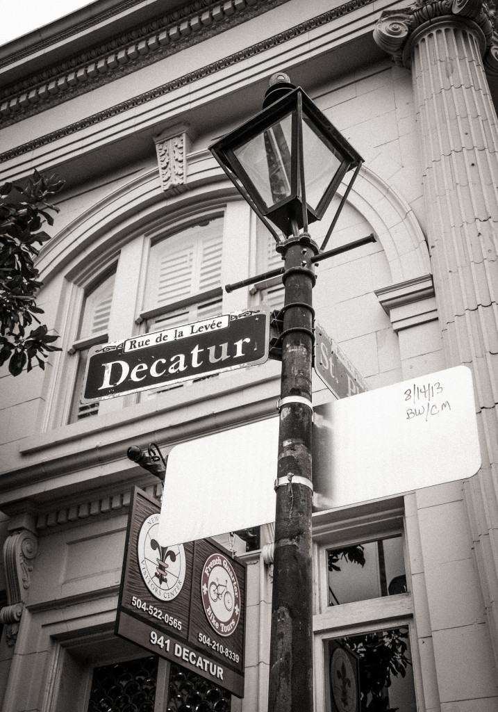 New Orleans Decatur Street b&w